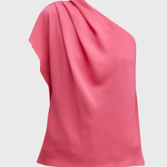 Trina Turk One-Shoulder Hot Pink Primrose Top - Picture 7 of 7